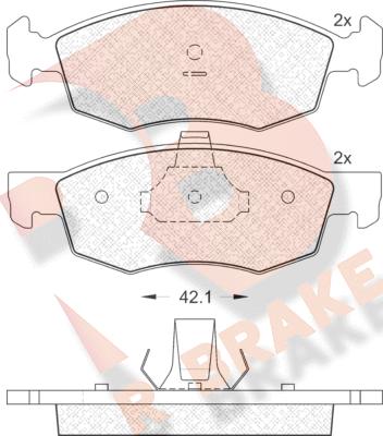 R Brake RB1508 - Тормозные колодки, дисковые, комплект unicars.by