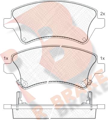 R Brake RB1513 - Тормозные колодки, дисковые, комплект unicars.by