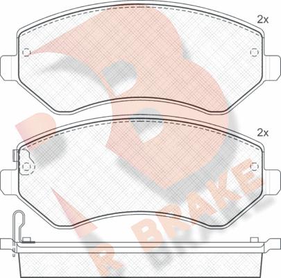 R Brake RB1512 - Тормозные колодки, дисковые, комплект unicars.by