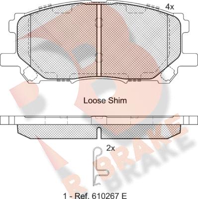 R Brake RB1584 - Тормозные колодки, дисковые, комплект unicars.by