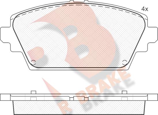 R Brake RB1581 - Тормозные колодки, дисковые, комплект unicars.by