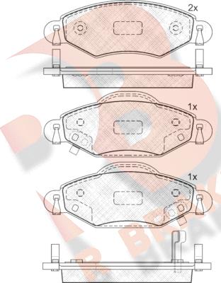 R Brake RB1587 - Тормозные колодки, дисковые, комплект unicars.by