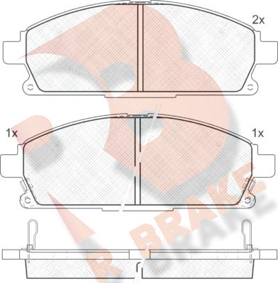 R Brake RB1521 - Тормозные колодки, дисковые, комплект unicars.by