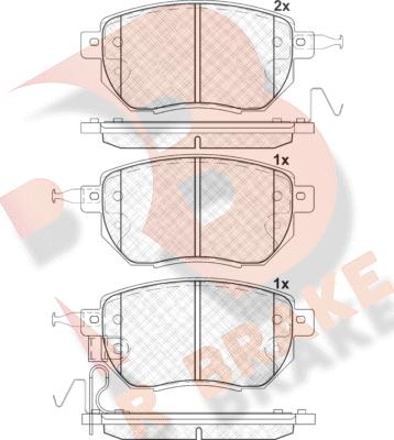 R Brake RB1696 - Тормозные колодки, дисковые, комплект unicars.by