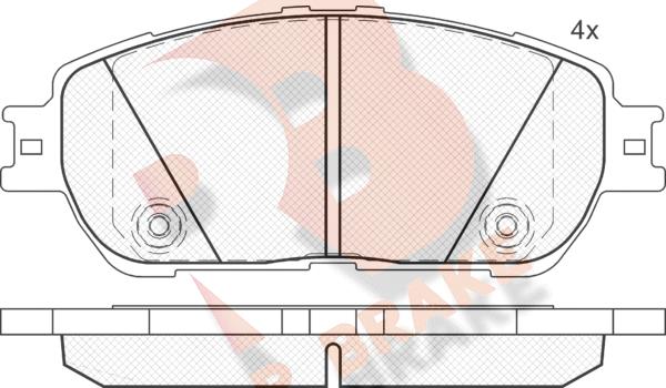 R Brake RB1690 - Тормозные колодки, дисковые, комплект unicars.by