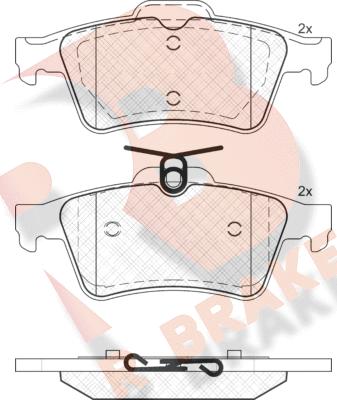 R Brake RB1651 - Тормозные колодки, дисковые, комплект unicars.by