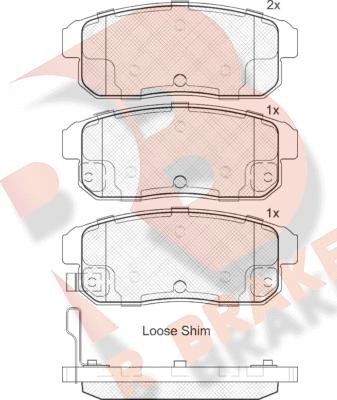 R Brake RB1668 - Тормозные колодки, дисковые, комплект unicars.by