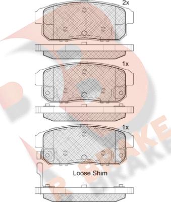 R Brake RB1667 - Тормозные колодки, дисковые, комплект unicars.by