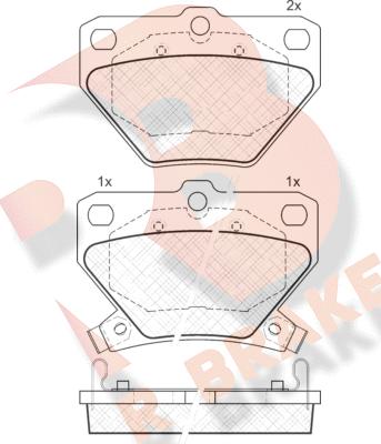 R Brake RB1607 - Тормозные колодки, дисковые, комплект unicars.by