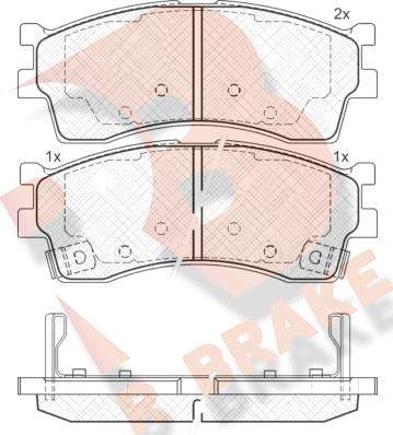 R Brake RB1610 - Тормозные колодки, дисковые, комплект unicars.by