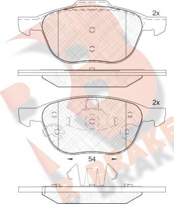 R Brake RB1617-203 - Тормозные колодки, дисковые, комплект unicars.by