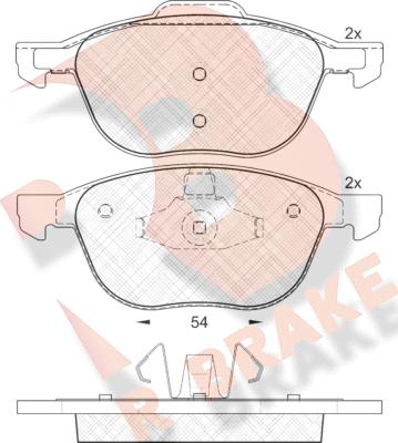 R Brake RB1617 - Тормозные колодки, дисковые, комплект unicars.by