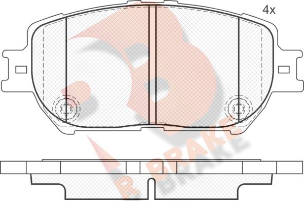 R Brake RB1689 - Тормозные колодки, дисковые, комплект unicars.by