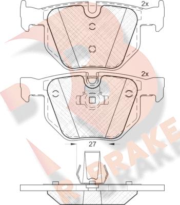 R Brake RB1684 - Тормозные колодки, дисковые, комплект unicars.by