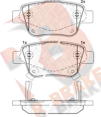 R Brake RB1688 - Тормозные колодки, дисковые, комплект unicars.by