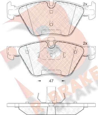 R Brake RB1683-203 - Тормозные колодки, дисковые, комплект unicars.by