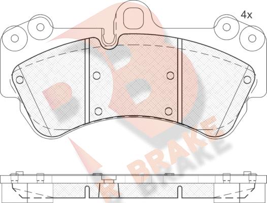 R Brake RB1620 - Тормозные колодки, дисковые, комплект unicars.by