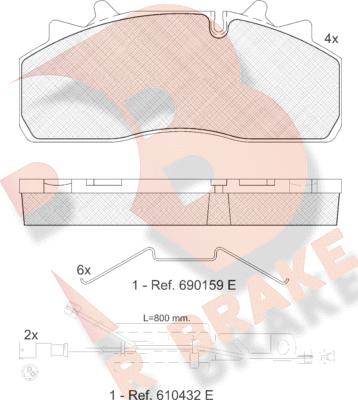 R Brake RB1623-225 - Тормозные колодки, дисковые, комплект unicars.by