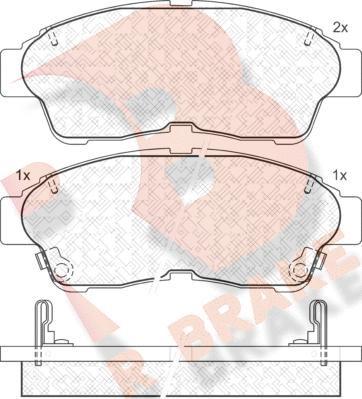 R Brake RB1005 - Тормозные колодки, дисковые, комплект unicars.by