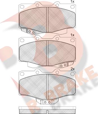 R Brake RB1007 - Тормозные колодки, дисковые, комплект unicars.by