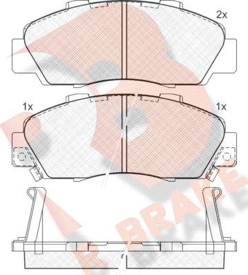 R Brake RB1019 - Тормозные колодки, дисковые, комплект unicars.by