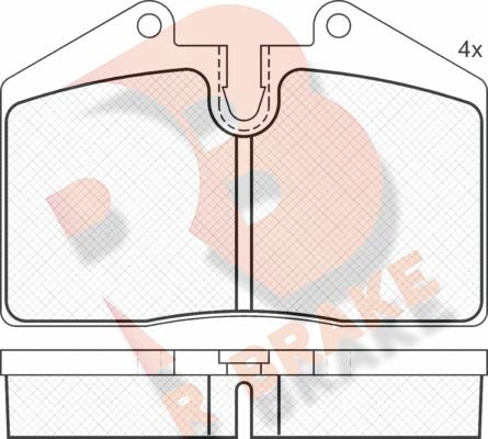 R Brake RB1036 - Тормозные колодки, дисковые, комплект unicars.by