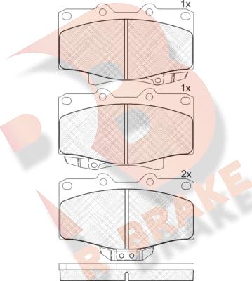 R Brake RB1025 - Тормозные колодки, дисковые, комплект unicars.by