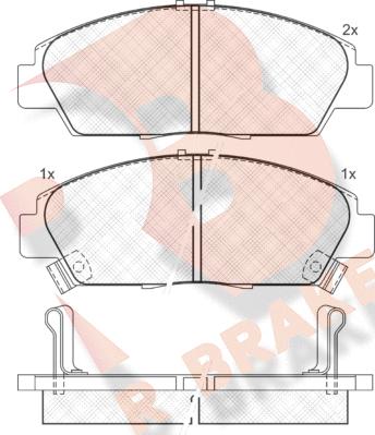 R Brake RB1020 - Тормозные колодки, дисковые, комплект unicars.by