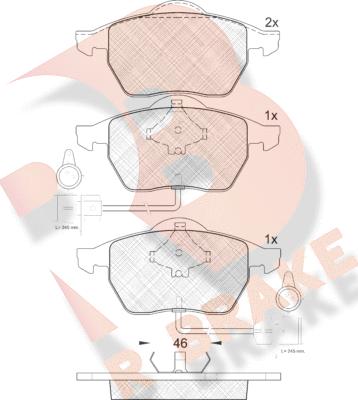 R Brake RB1191 - Тормозные колодки, дисковые, комплект unicars.by