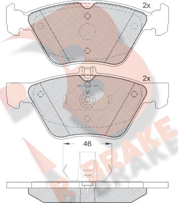 R Brake RB1159 - Тормозные колодки, дисковые, комплект unicars.by