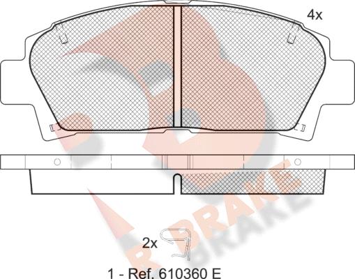 R Brake RB1169 - Тормозные колодки, дисковые, комплект unicars.by