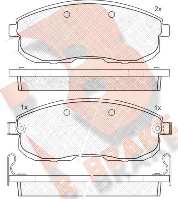 R Brake RB1101 - Тормозные колодки, дисковые, комплект unicars.by