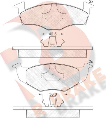 R Brake RB1119 - Тормозные колодки, дисковые, комплект unicars.by