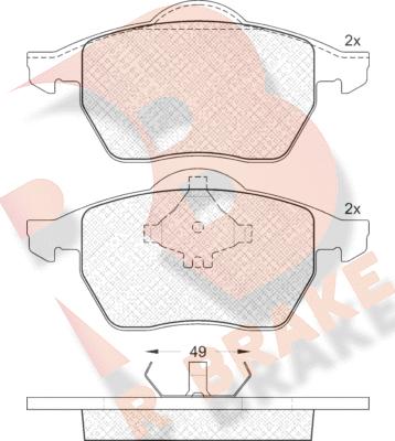 R Brake RB1139 - Тормозные колодки, дисковые, комплект unicars.by