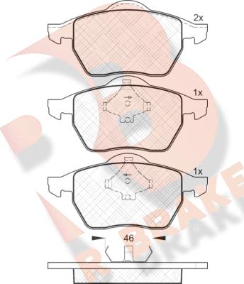 R Brake RB1138 - Тормозные колодки, дисковые, комплект unicars.by