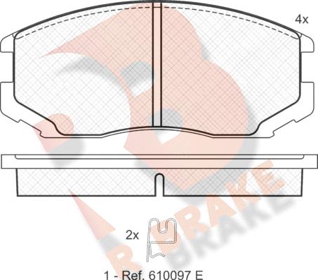 R Brake RB1129 - Тормозные колодки, дисковые, комплект unicars.by