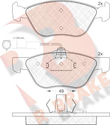 R Brake RB1125 - Тормозные колодки, дисковые, комплект unicars.by