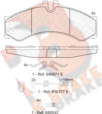 R Brake RB1126-203 - Тормозные колодки, дисковые, комплект unicars.by