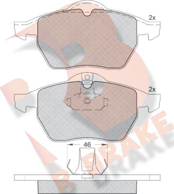 R Brake RB1128 - Тормозные колодки, дисковые, комплект unicars.by