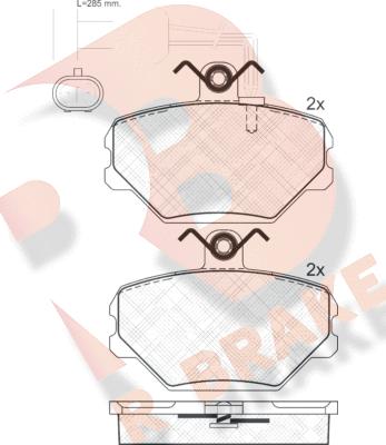 R Brake RB1127 - Тормозные колодки, дисковые, комплект unicars.by