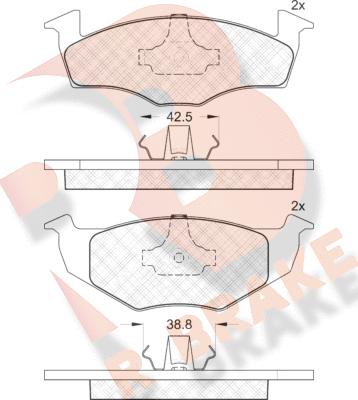 R Brake RB1178 - Тормозные колодки, дисковые, комплект unicars.by