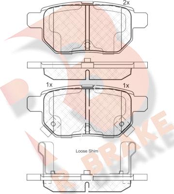 R Brake RB1899 - Тормозные колодки, дисковые, комплект unicars.by