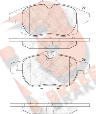 R Brake RB1891 - Тормозные колодки, дисковые, комплект unicars.by