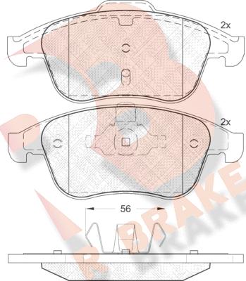 R Brake RB1859 - Тормозные колодки, дисковые, комплект unicars.by