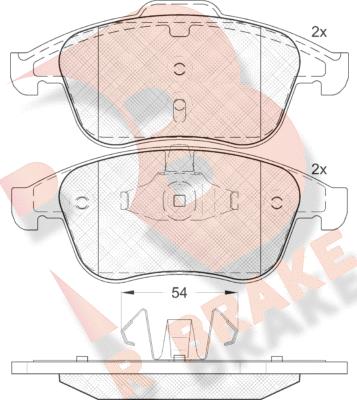 R Brake RB1856 - Тормозные колодки, дисковые, комплект unicars.by