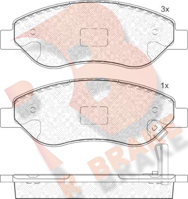 R Brake RB1850 - Тормозные колодки, дисковые, комплект unicars.by