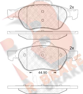 R Brake RB1860 - Тормозные колодки, дисковые, комплект unicars.by