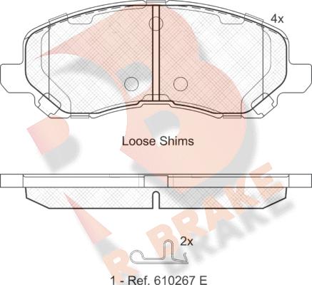 R Brake RB1806 - Тормозные колодки, дисковые, комплект unicars.by