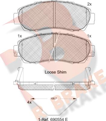 R Brake RB1811-200 - Тормозные колодки, дисковые, комплект unicars.by