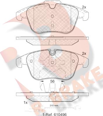 R Brake RB1886-203 - Тормозные колодки, дисковые, комплект unicars.by